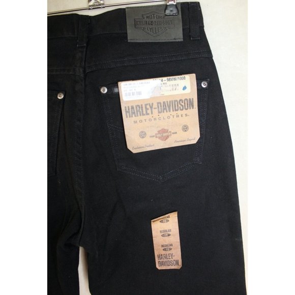 NWT Harley Davidson Black Jeans Cotton Pockets Women Sz 10 R fits as 30x31 #f - Picture 5 of 5